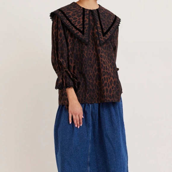 Damson Madder Leopard Print Blouse - Picture 3 of 7